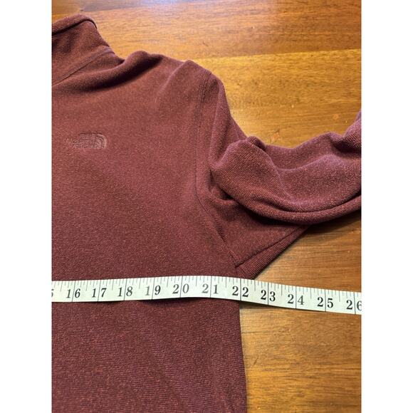 Large The North Face Burgundy Quarter Zip Fleece - Picture 8 of 9